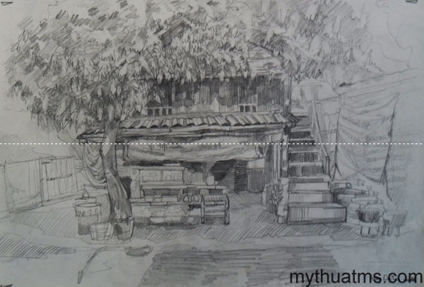 Mai Chau sketch painting 139