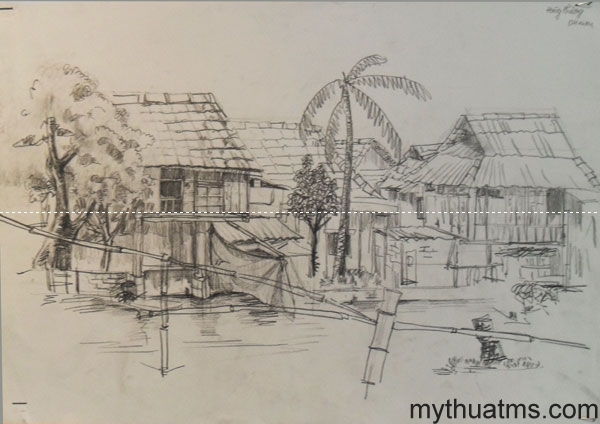 Mai Chau sketch painting 142