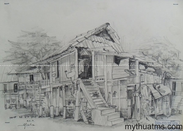 Mai Chau sketch painting 143