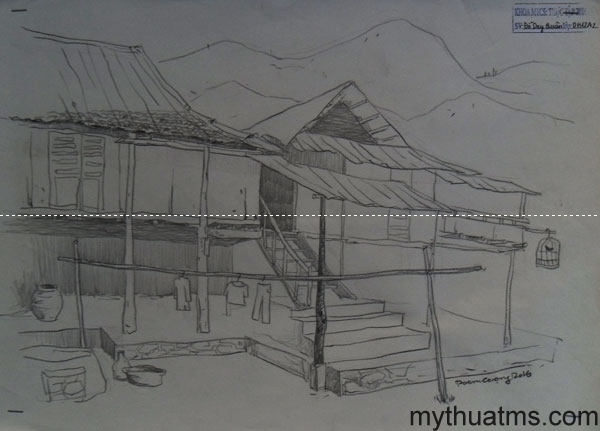 Mai Chau sketch painting 144