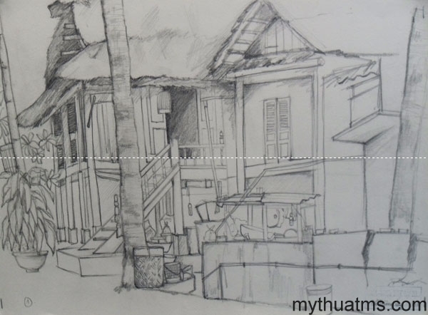 Mai Chau sketch painting 147