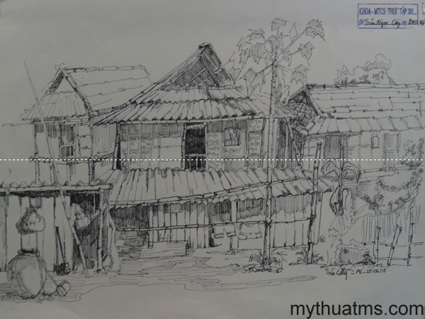 Mai Chau sketch painting 148