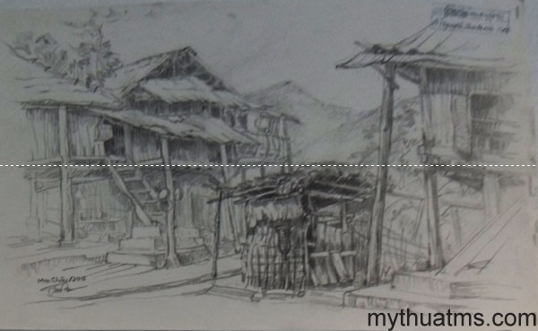 Mai Chau sketch painting 149