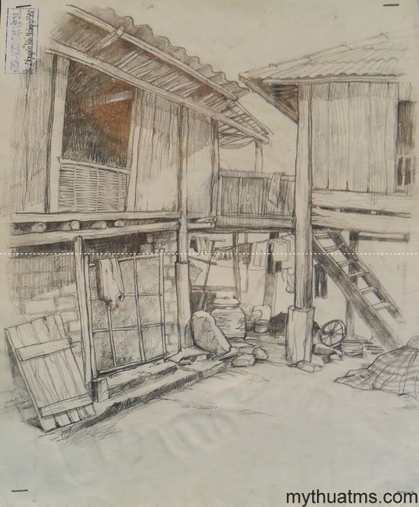 Mai Chau sketch painting 152