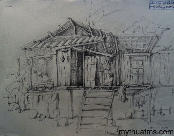 Mai Chau sketch painting 153