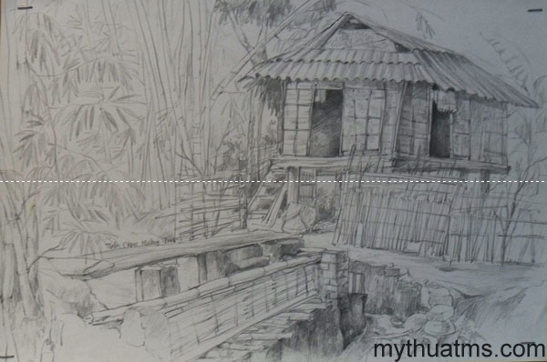 Mai Chau sketch painting 157