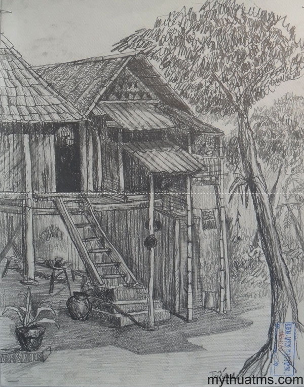 Mai Chau sketch painting 159