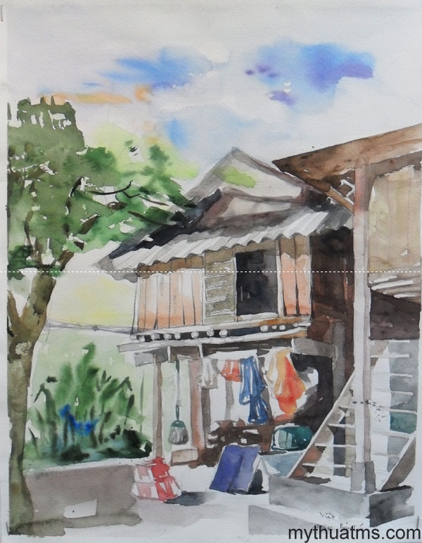 Mai Chau sketch painting 160