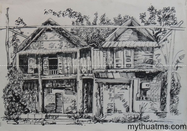 Mai Chau sketch painting 163