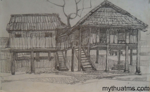 Mai Chau sketch painting 165