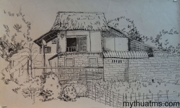 Mai Chau sketch painting 168