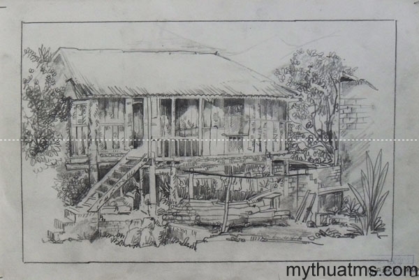 Mai Chau sketch painting 171