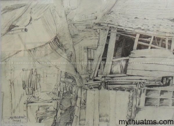 Mai Chau sketch painting 173