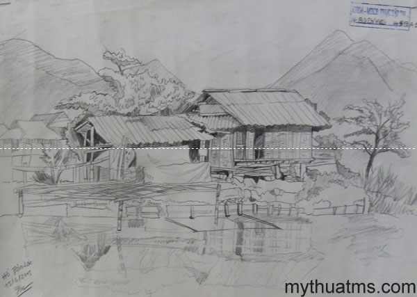 Mai Chau sketch painting 174